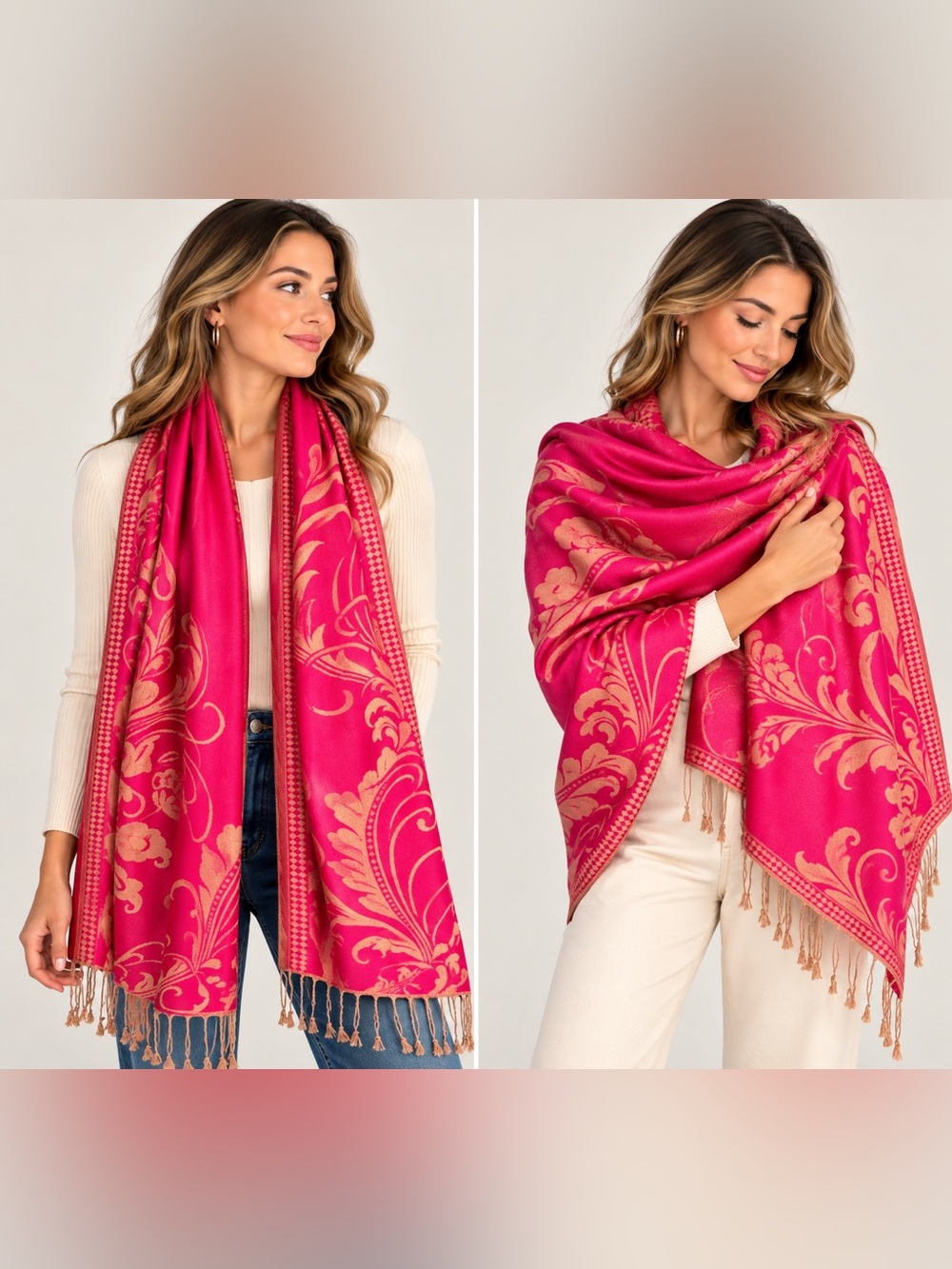 Original Scarf Paisley Scarf in Pink & Gold